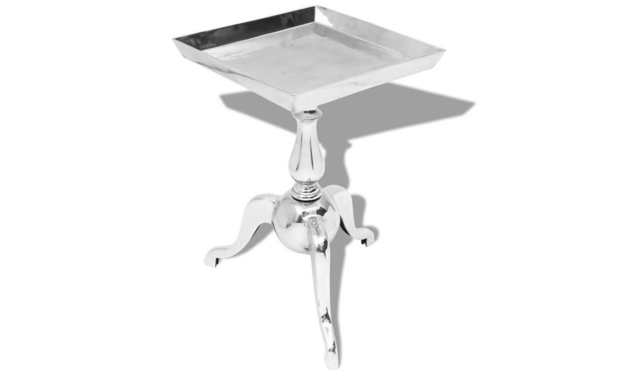 table auxiliaire carrée aluminium argenté