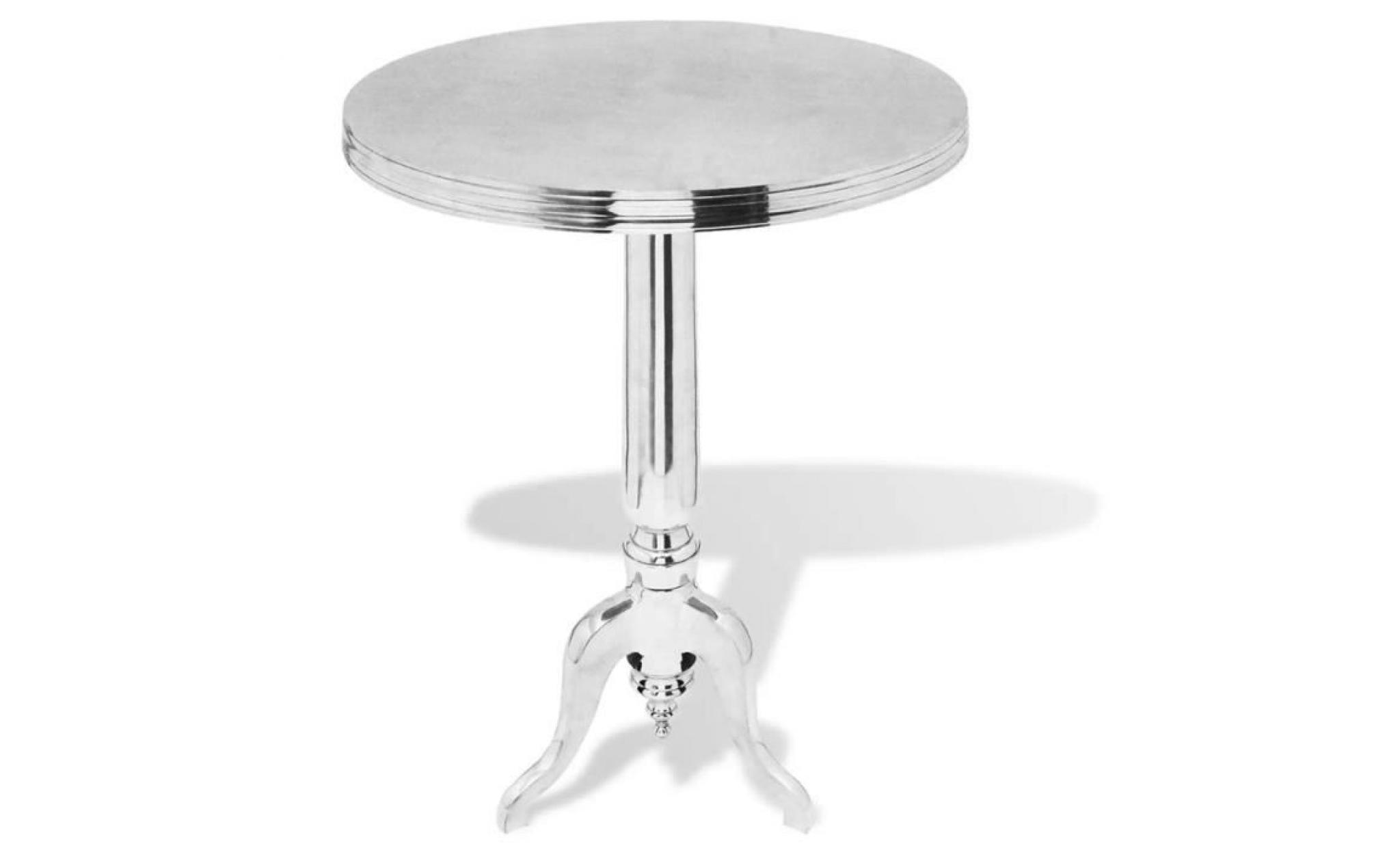 table auxiliaire ronde argenté aluminium