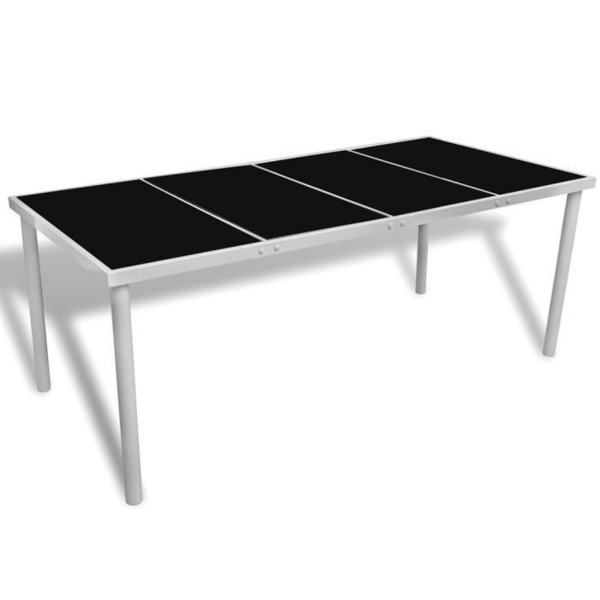 Table avec plateau en verre 190 x 90 x 74 cm