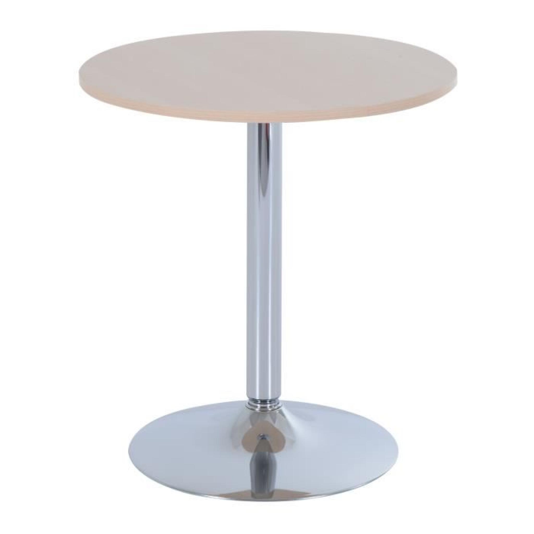 Table bar bistrot table à manger cylindrique beau design MDF fer galvanisé Φ60x66H cm noir neuf 02BK pas cher