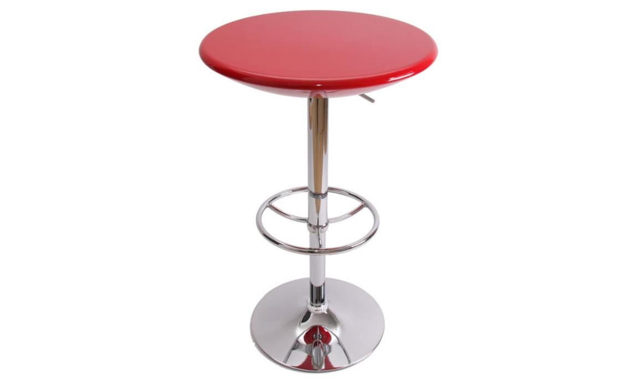Table bar coloris Rouge hauteur réglable Diamét…