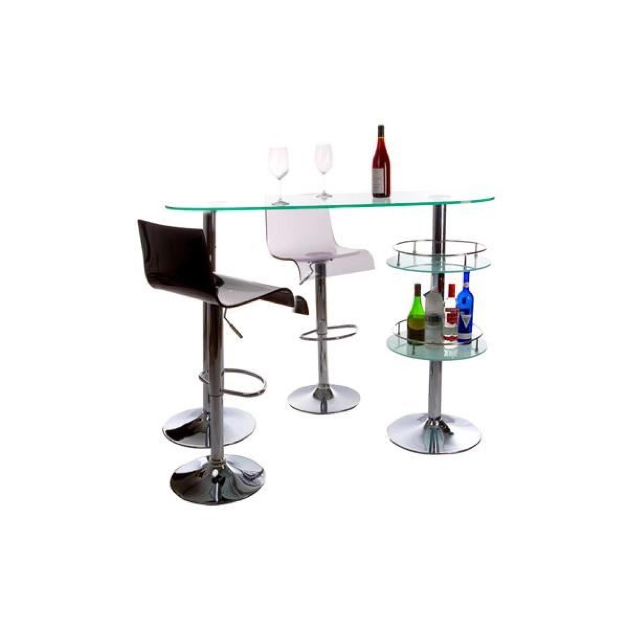 Table bar design en verre de couleur transparente pas cher
