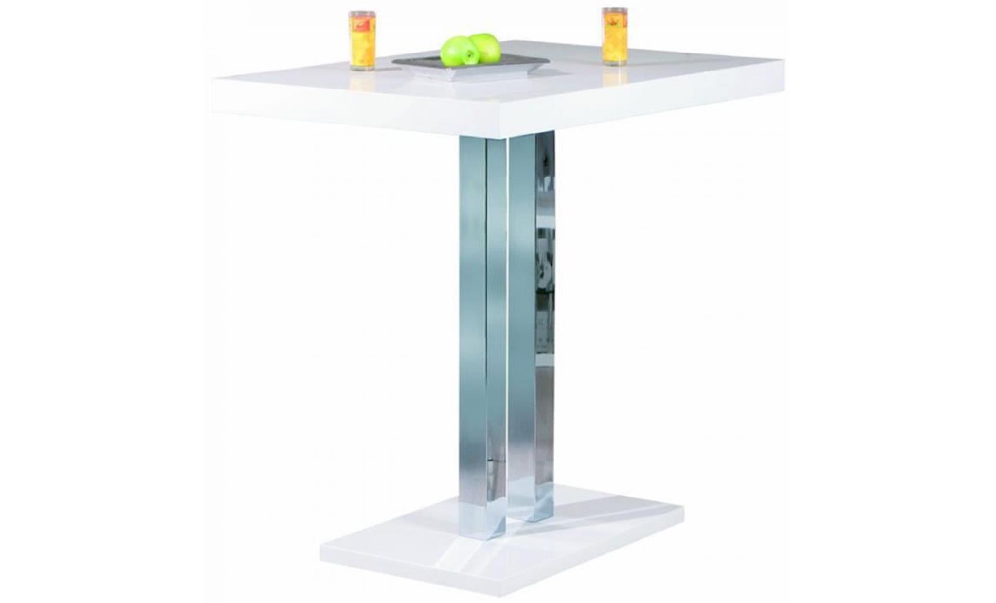 table bar palazzi blanc chrome, dim : 120 x 80 x 110 cm