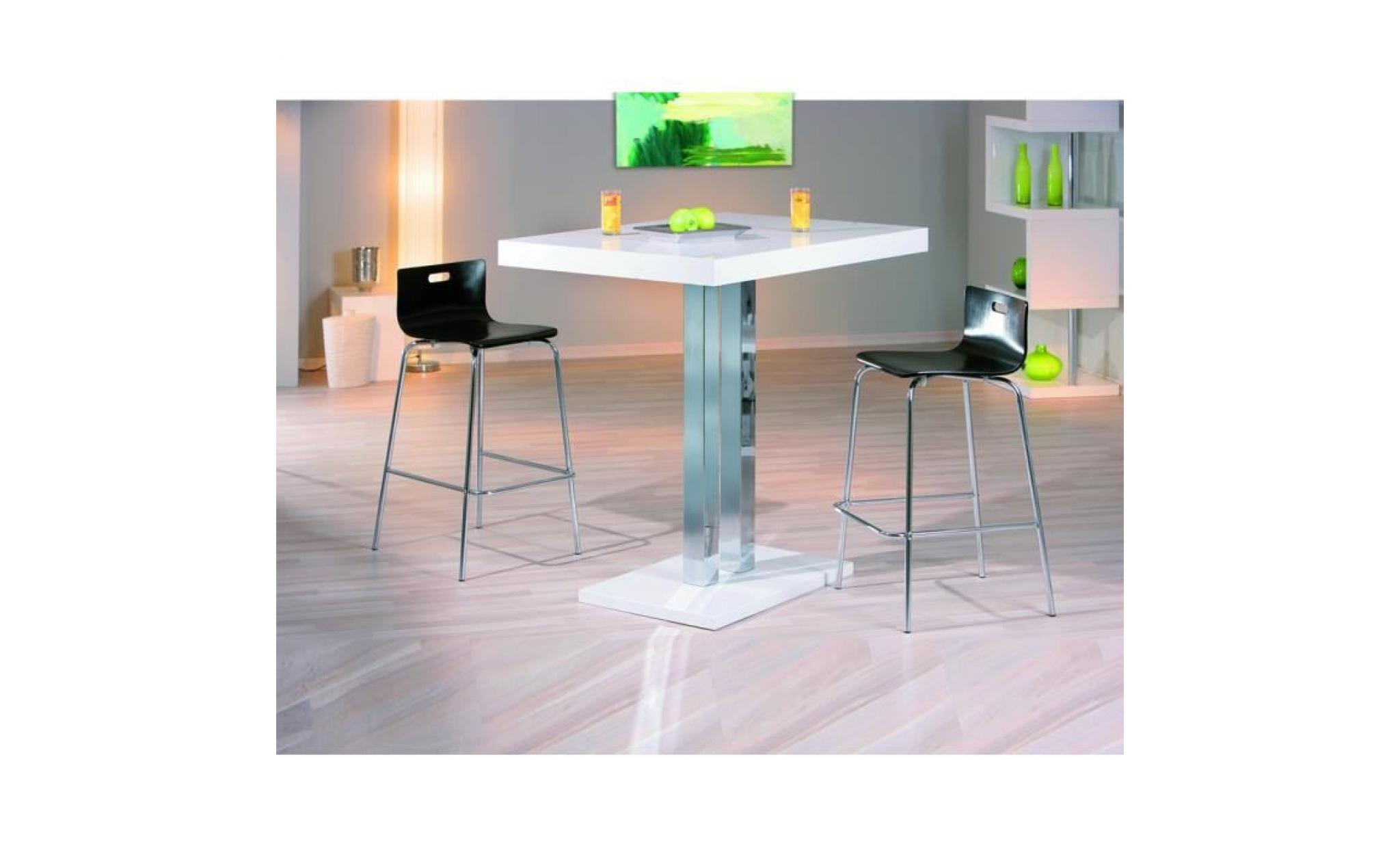 Table-Bar Palazzi Blanc-Chrome, Dim : 120 x 80 x 110 cm pas cher