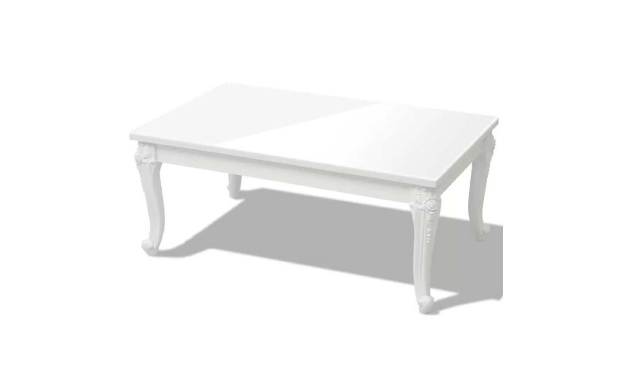 table basse 100 x 60 x 42 cm laquée blanc pas cher