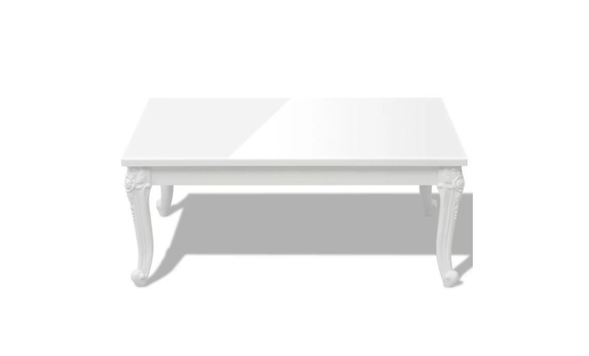 table basse 100 x 60 x 42 cm laquée blanc pas cher