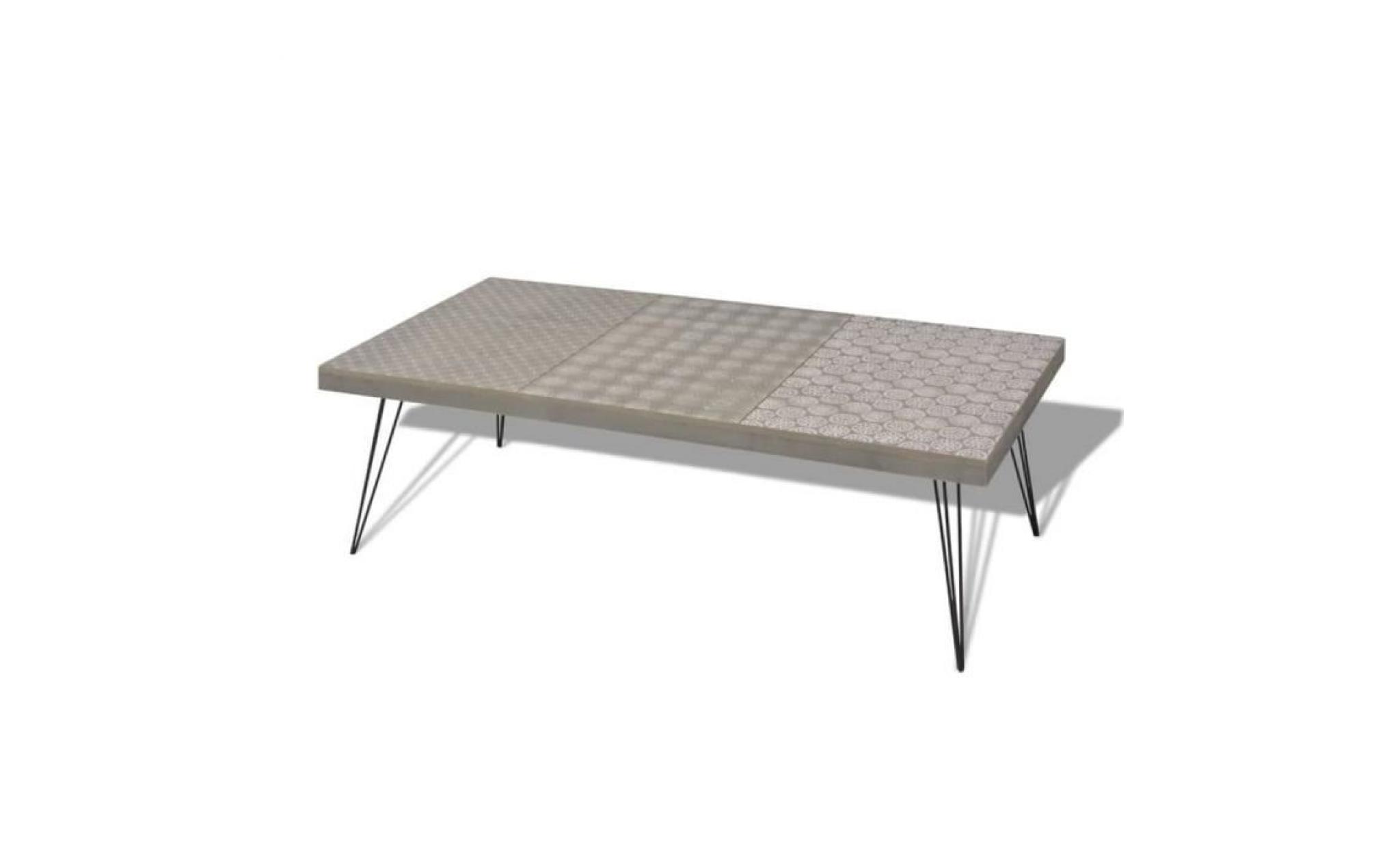 table basse 120 x 60 x 38 cm gris pas cher