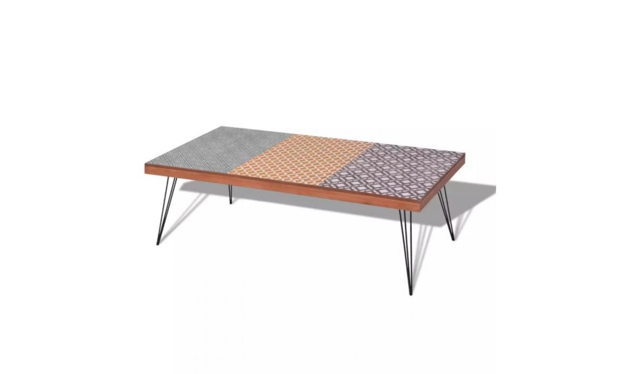 table basse 120 x 60 x 38 cm marron pas cher