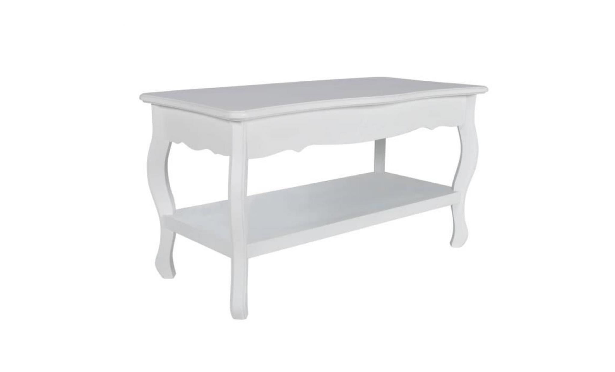 table basse 2 couches mdf blanc pas cher