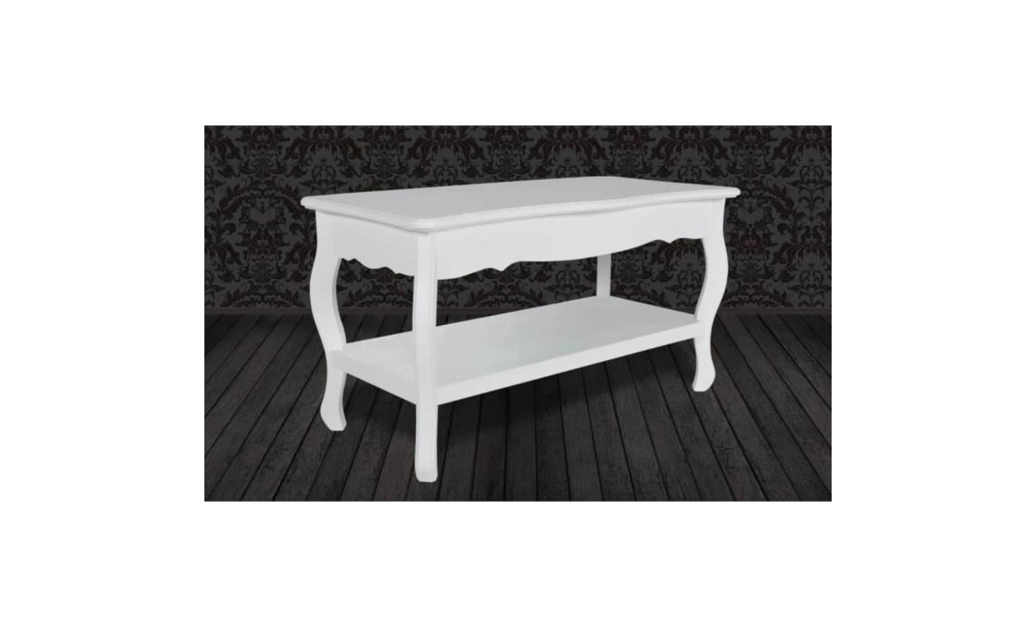 table basse 2 couches mdf blanc pas cher