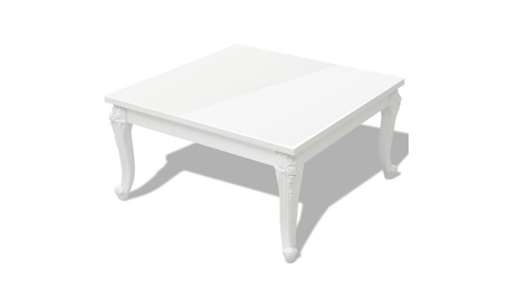 table basse 80 x 80 x 42 cm laquée blanc pas cher
