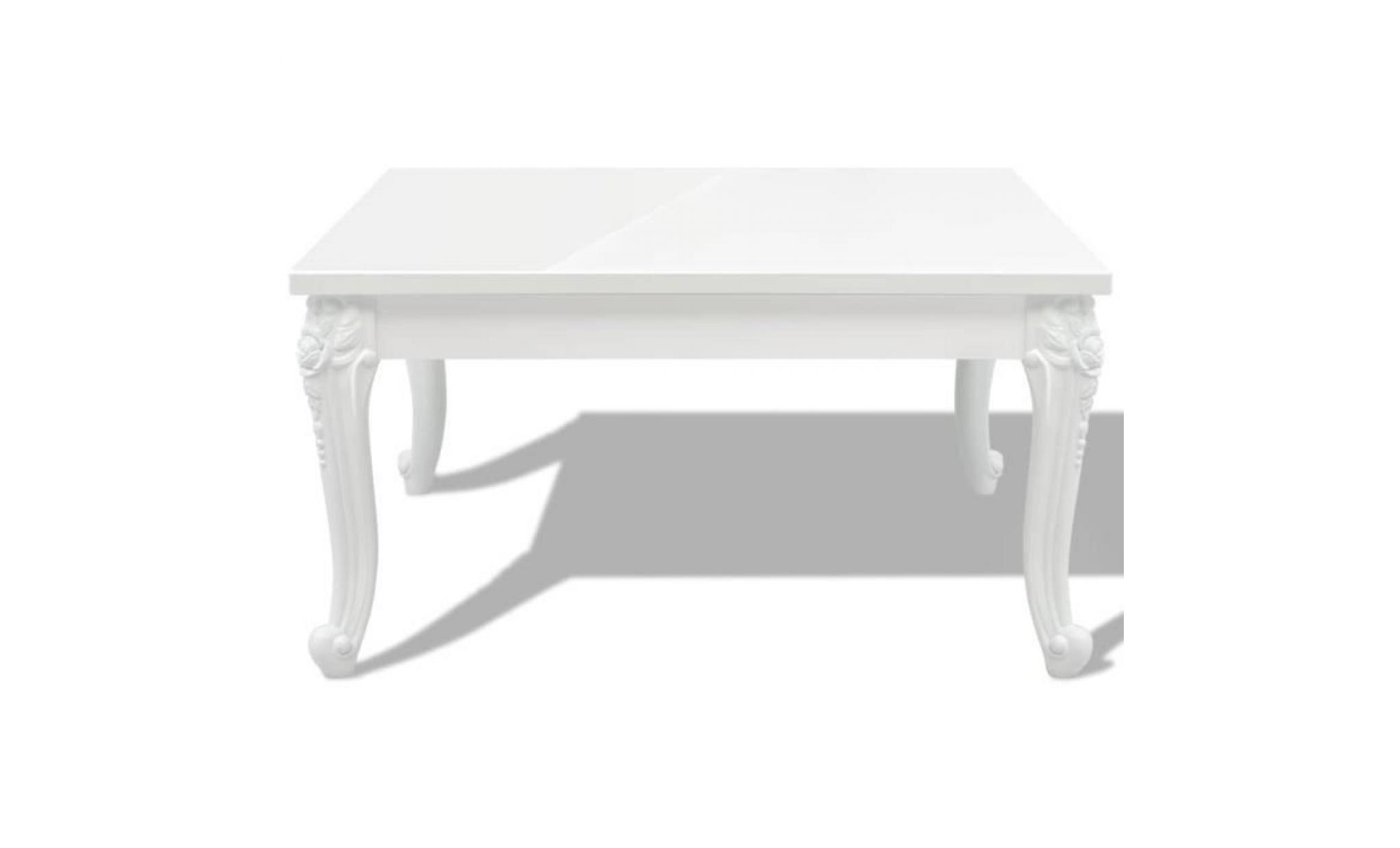 table basse 80 x 80 x 42 cm laquée blanc pas cher
