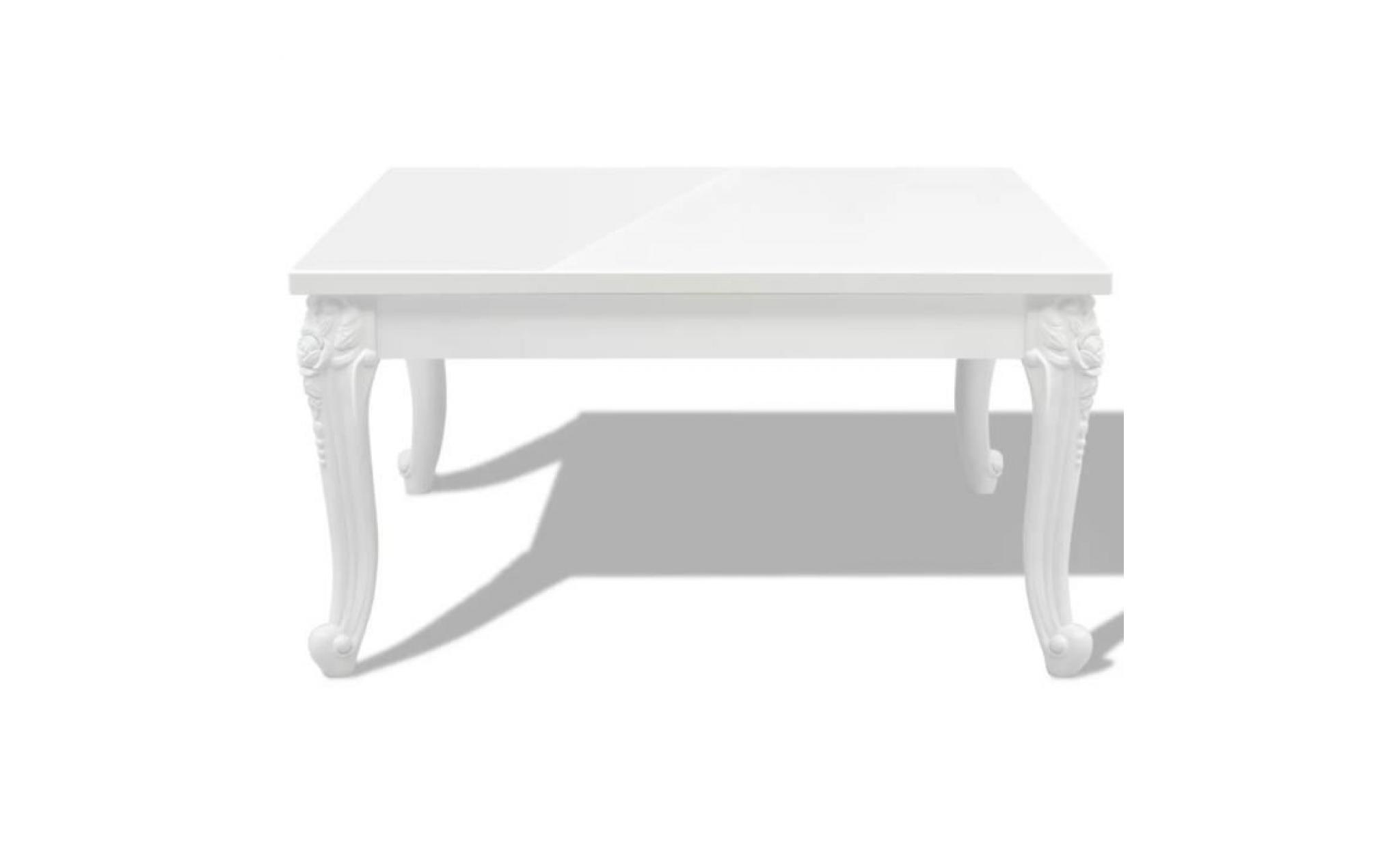 table basse 80 x 80 x 42 cm laquée blanc table basse scandinave table bass style contemporain pas cher