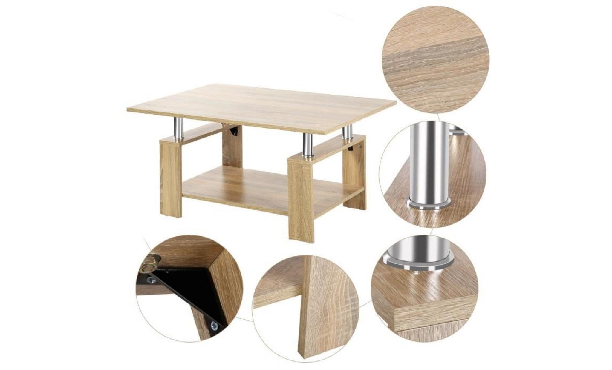 table basse 90x42x45cm   couleur de bois pas cher