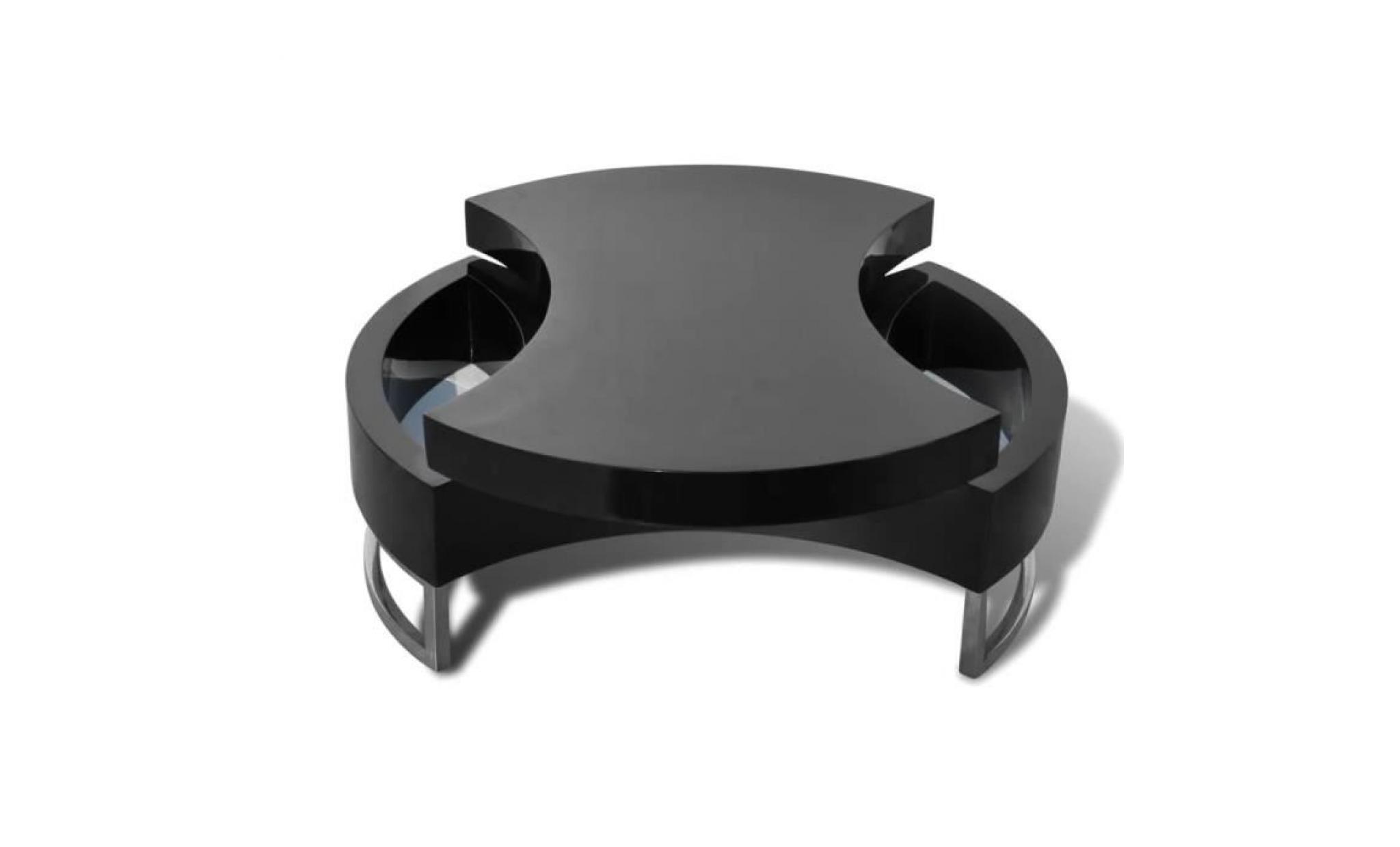 table basse à forme style contemporain table de salon réglable haute brillance noir pas cher