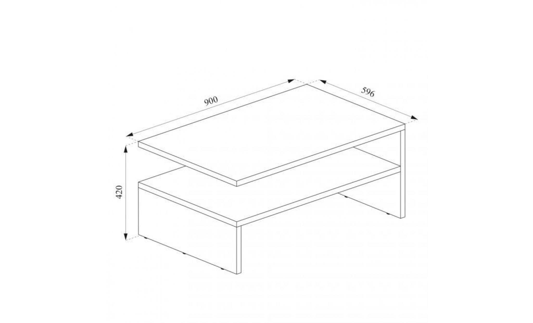 table basse  anthracite blanc  42 x 90 x 60 cm pas cher