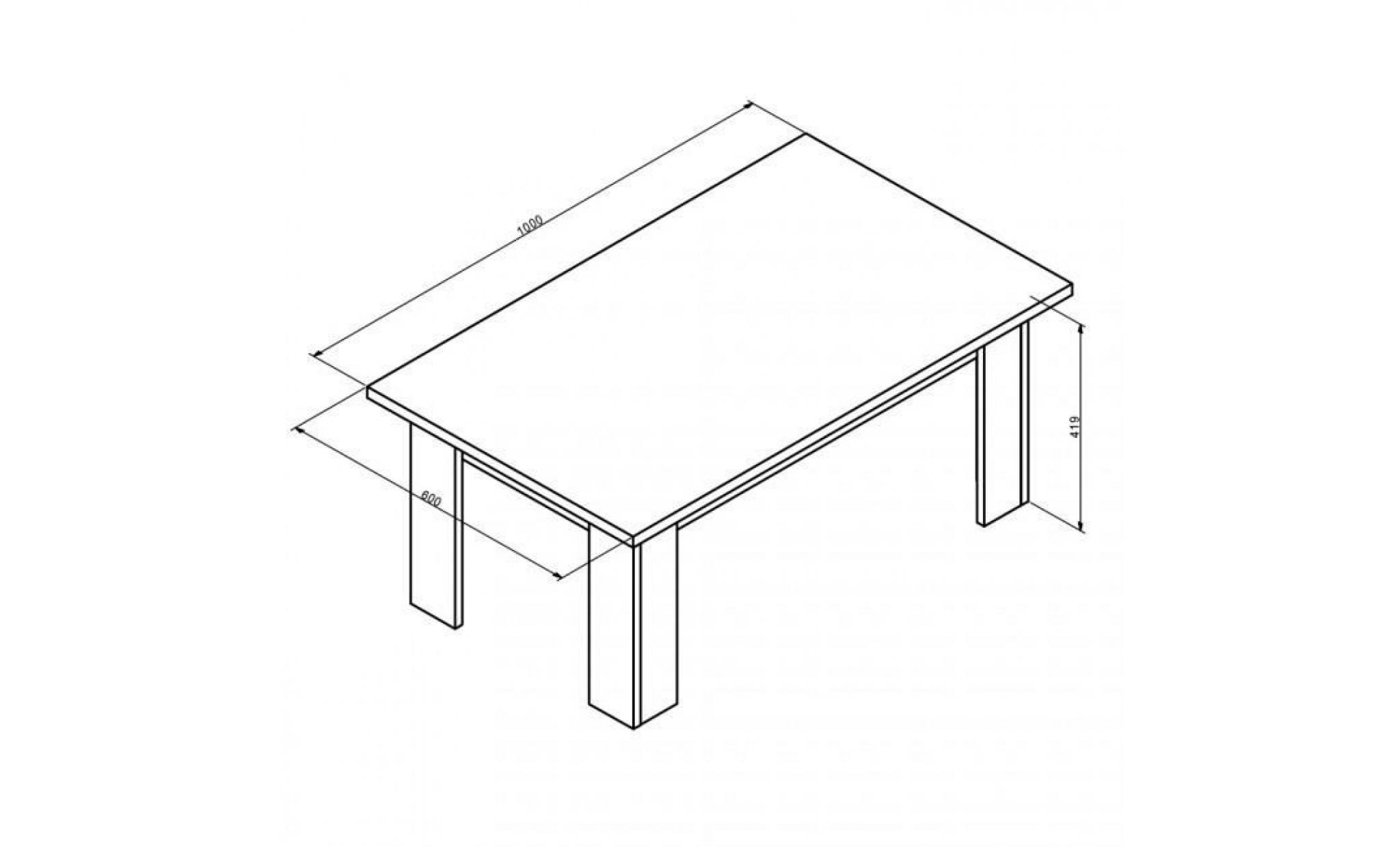table basse aspect chêne noyer  et blanc 100 cm pas cher