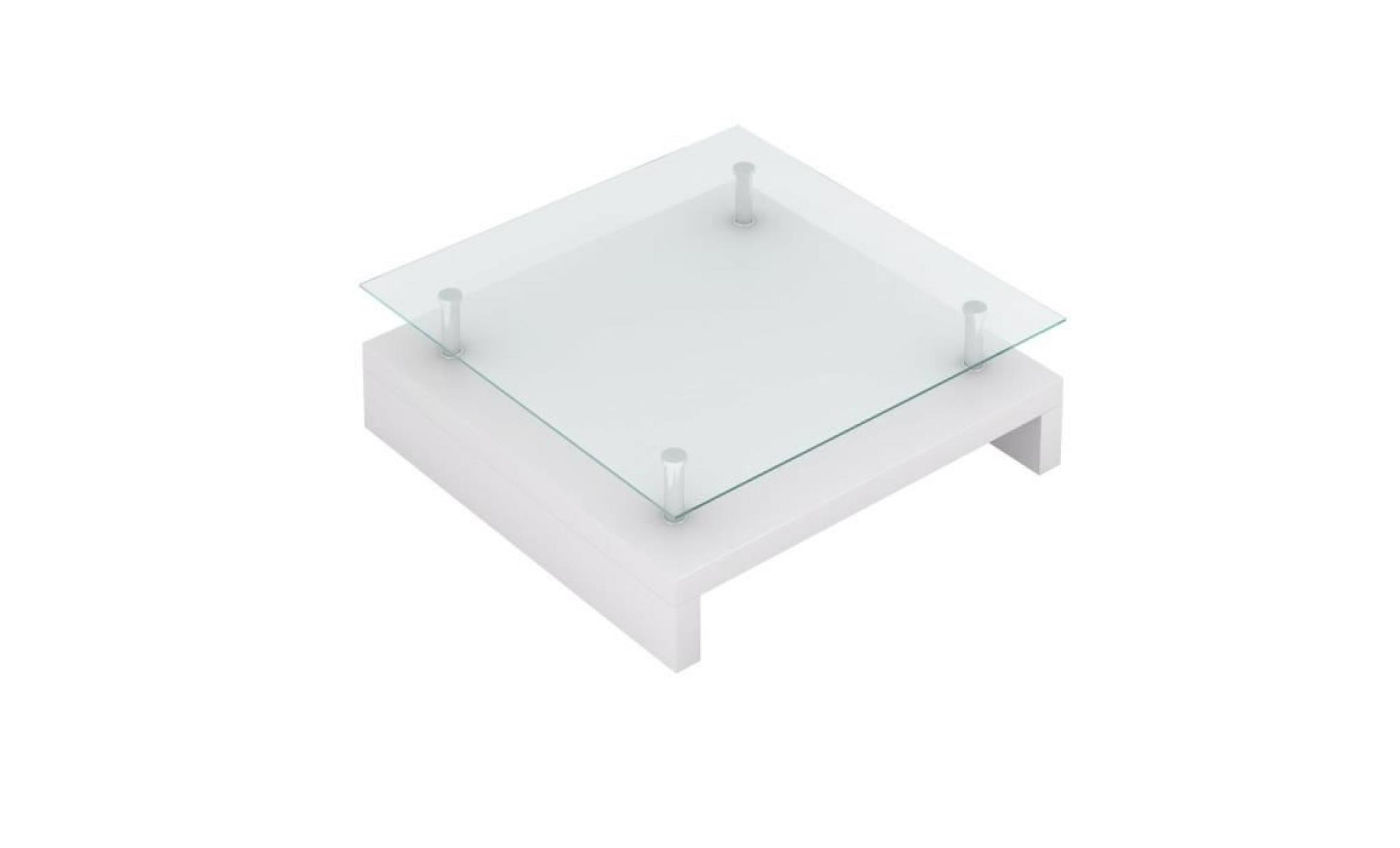 table basse avec dessus de table en verre blanc pas cher