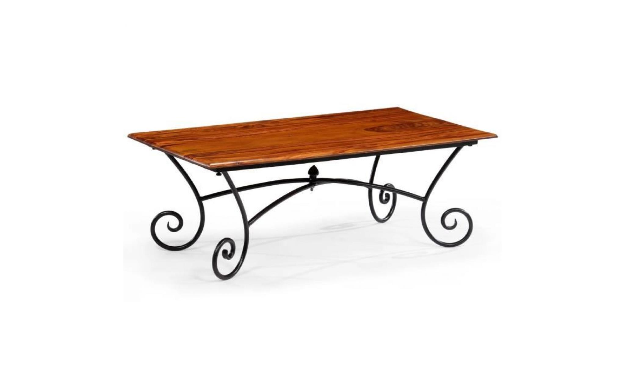 table basse avec pieds bouclés bois de sesham 110 x 60 x 39 cm