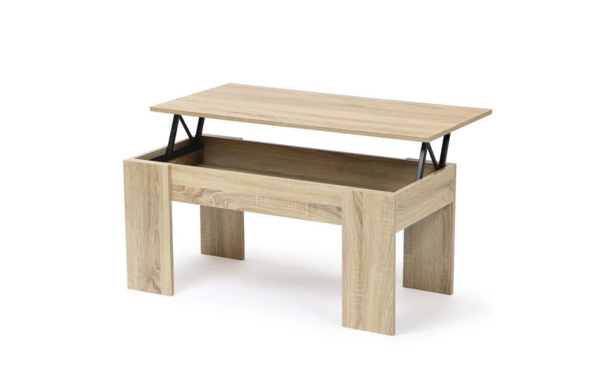 table basse avec plateau relevable bois imitation hêtre 106,000000 pas cher