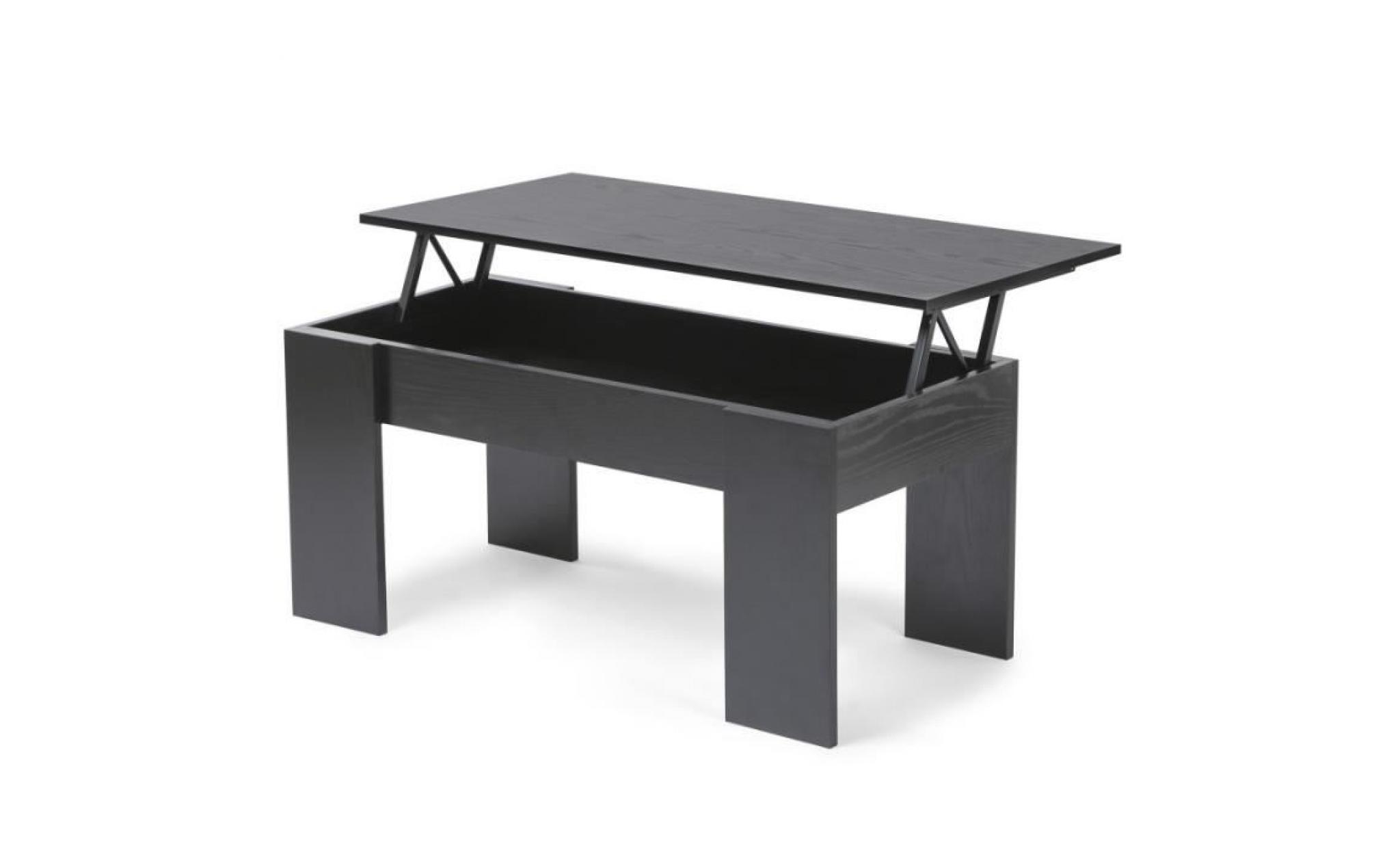 table basse avec plateau relevable bois noir 106,000000 pas cher