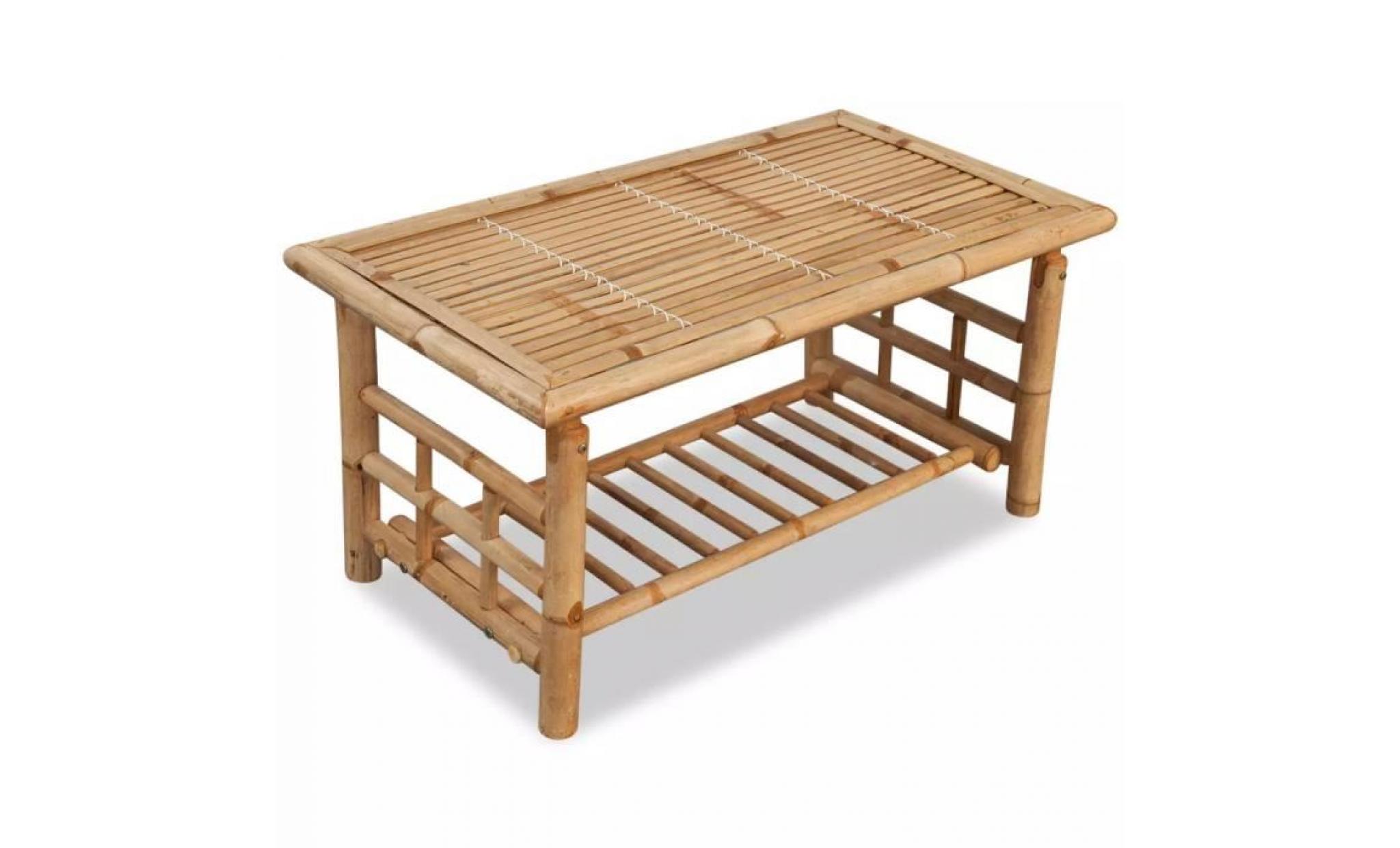 table basse bambou 90 x 50 x 45 cm brun
