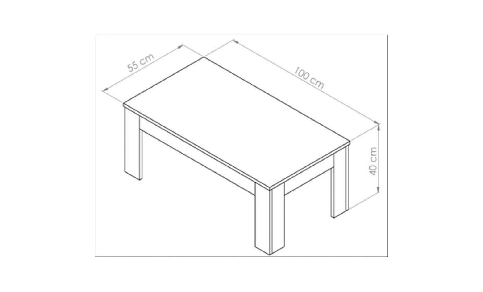 mobilifiver table basse, easy, blanc brillant, 100 x 55 x 40 cm, mélaminé, made in italy pas cher