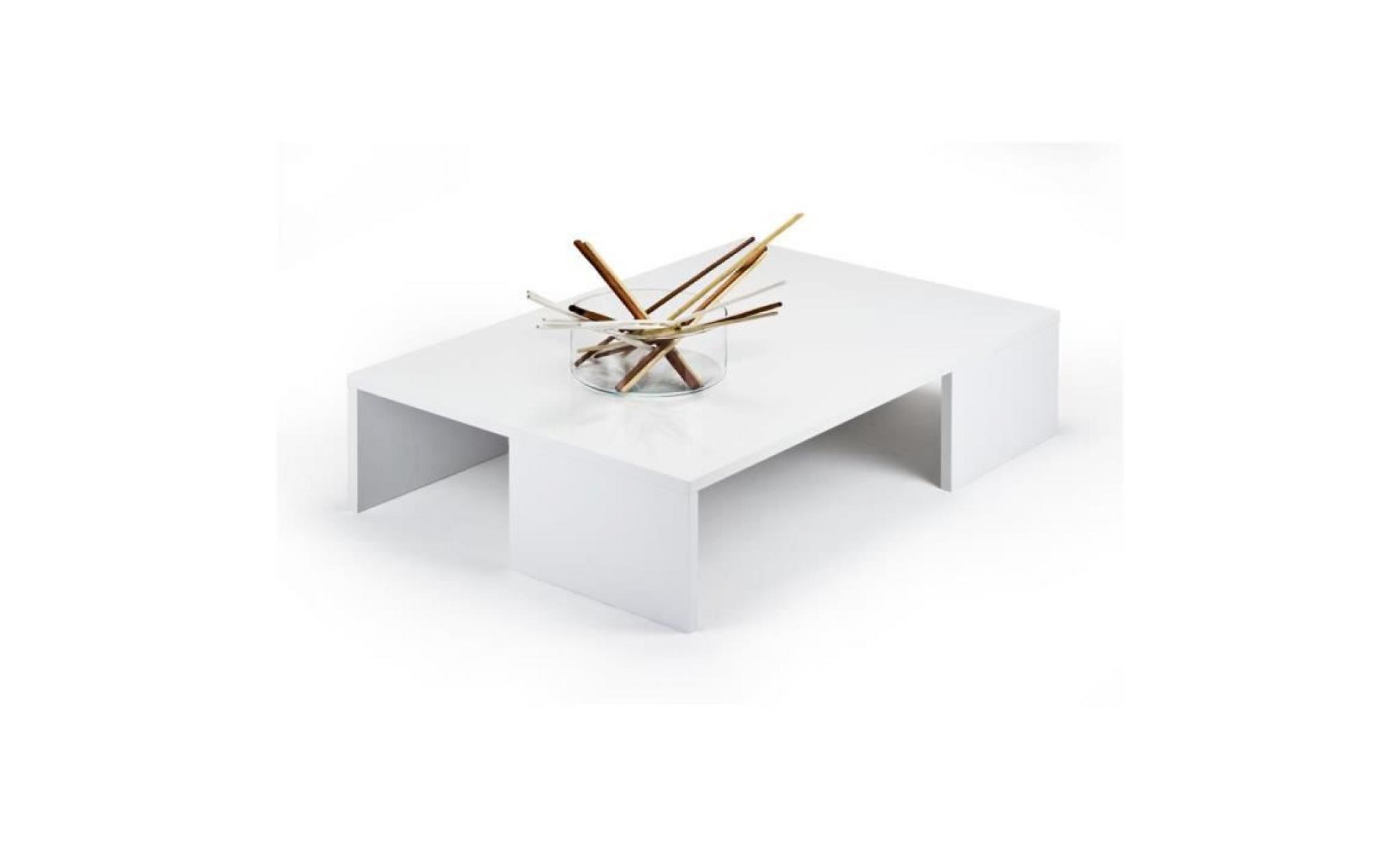 mobilifiver table basse, rachele, blanc brillant, 90 x 60 x 21 cm, mélaminé, made in italy