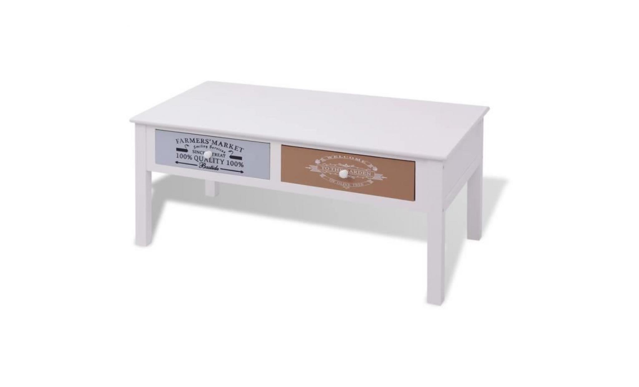 table basse bois avec tiroir décoration salon salle chambre pas cher