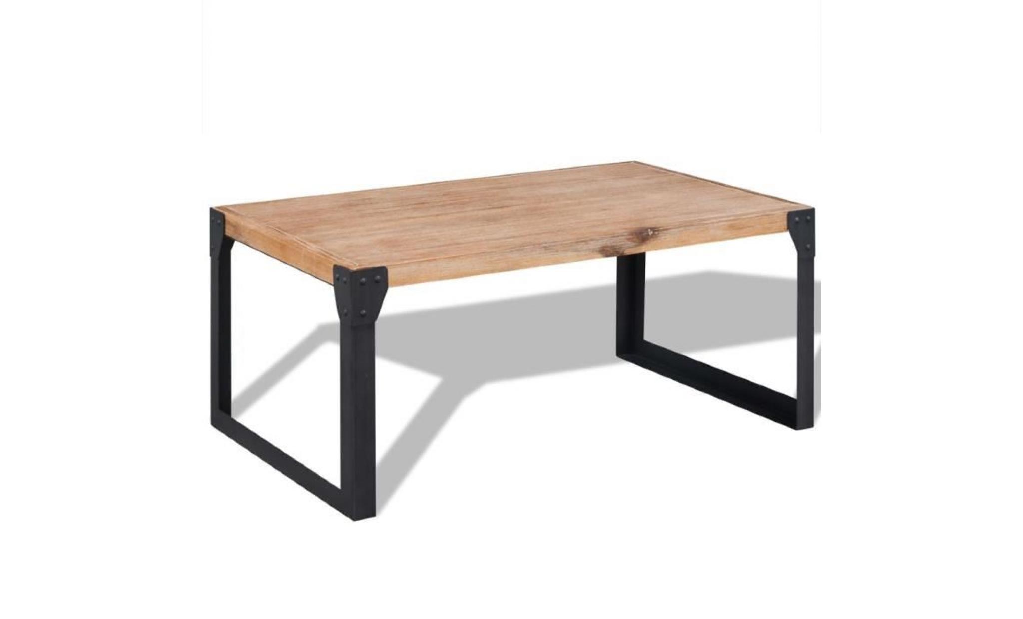 table basse bois d'acacia massif 100 x 60 x 45 cm table basse contemporain
