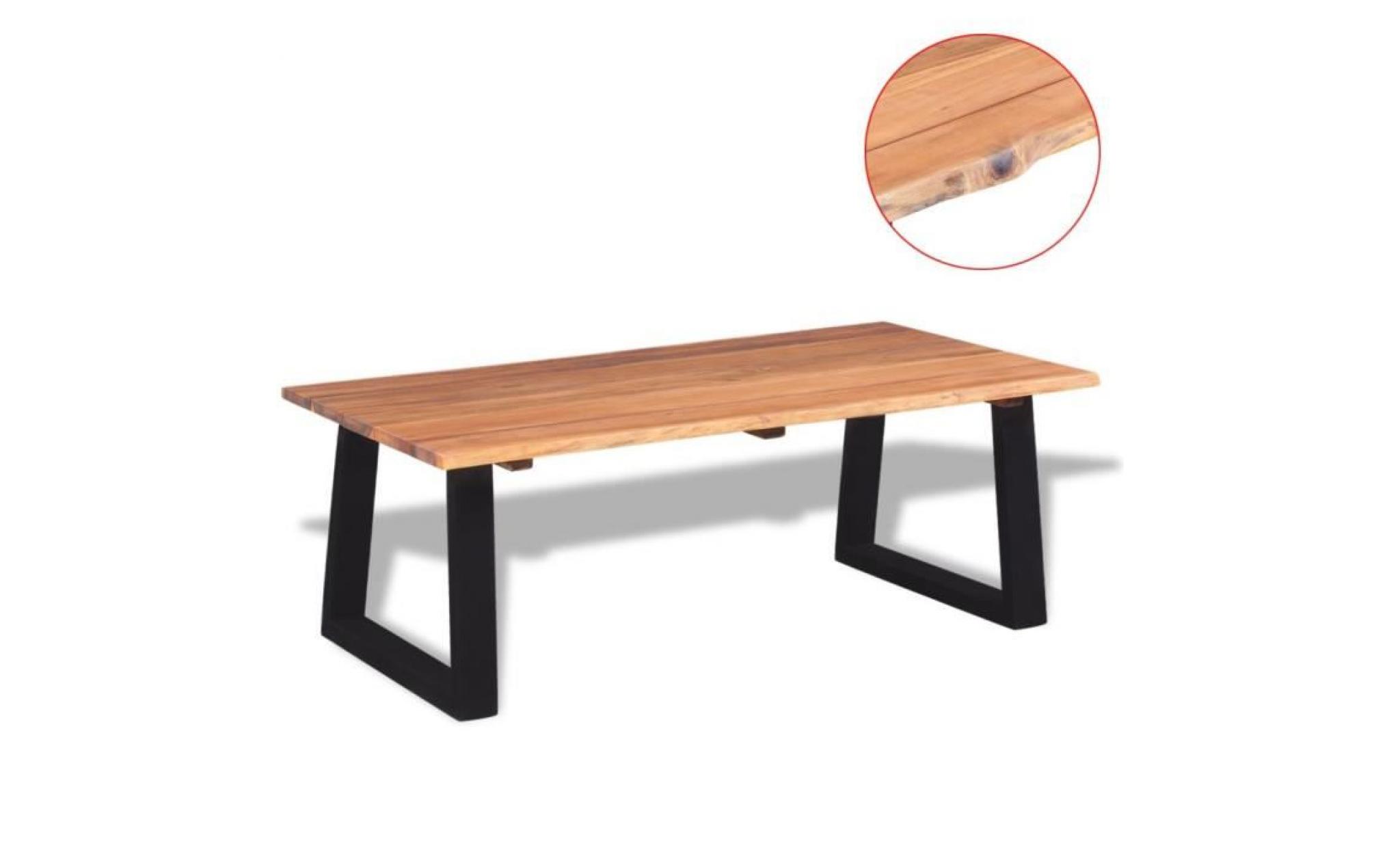 table basse bois d'acacia massif 110 x 60 x 40 cm