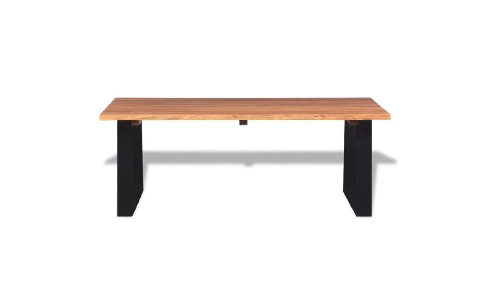 table basse bois d'acacia massif 110 x 60 x 40 cm pas cher