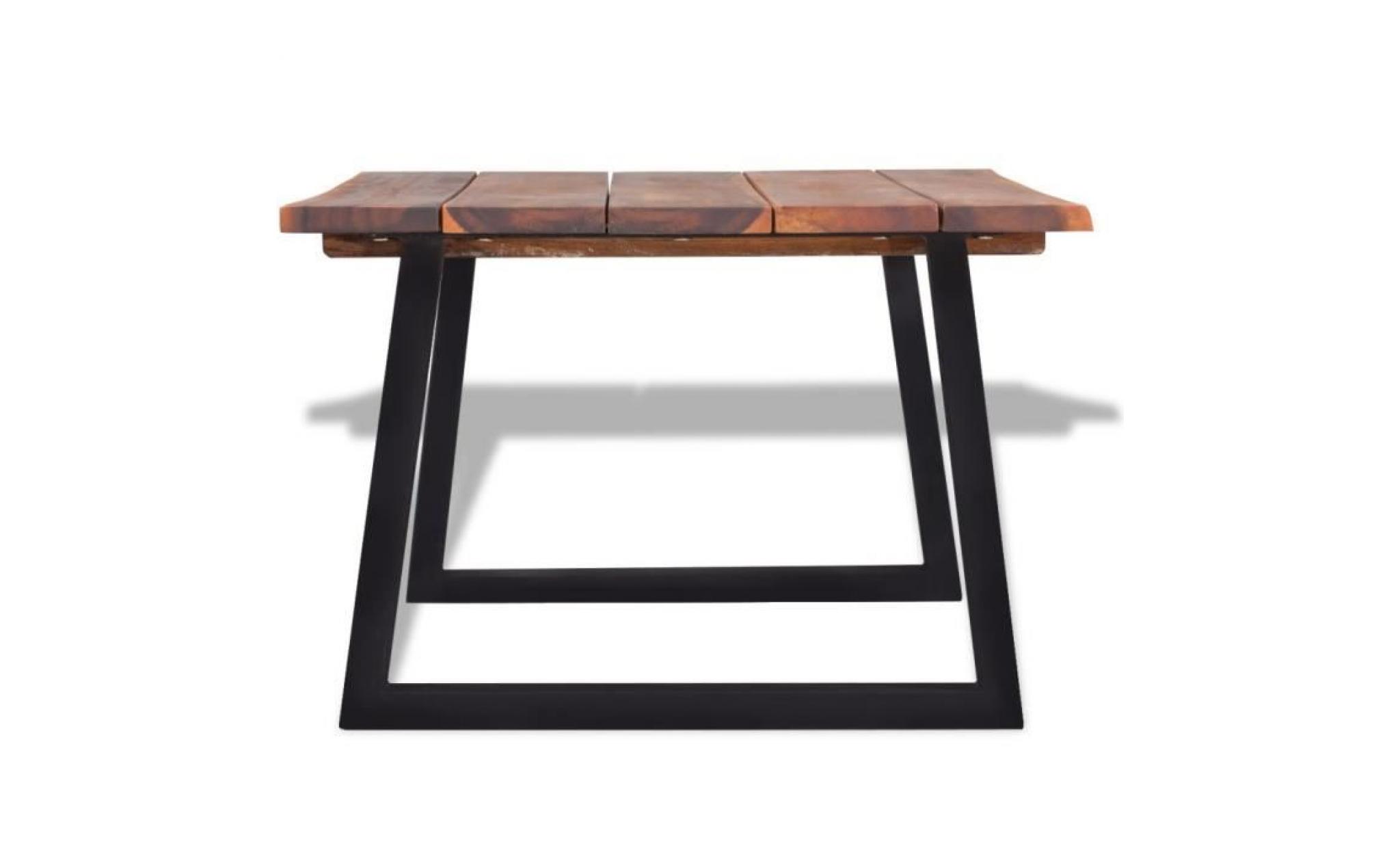 table basse bois d'acacia massif 110 x 60 x 40 cm brun pas cher