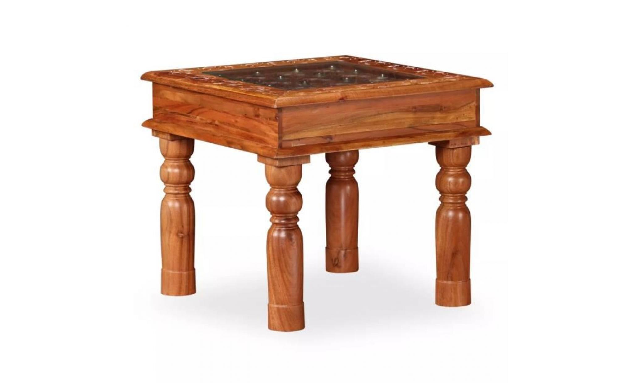 table basse bois d'acacia massif 45 x 45 x 40 cm