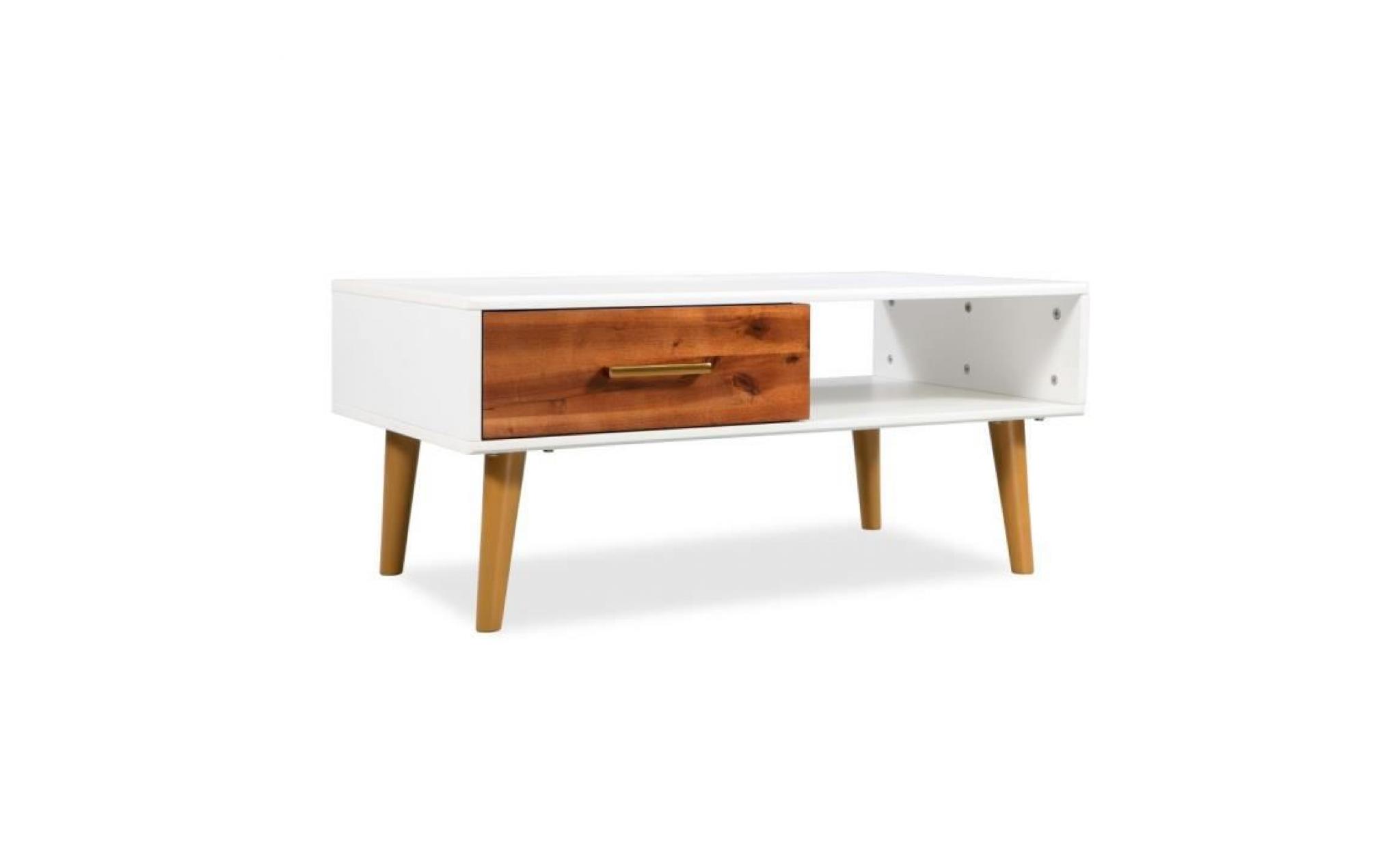 table basse bois d'acacia massif  90 x 50 x 40 cm
