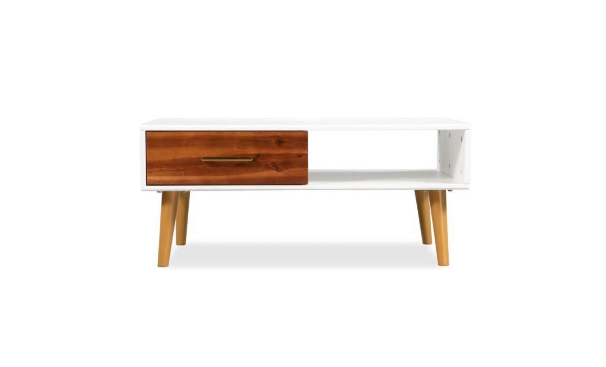 table basse bois d'acacia massif  90 x 50 x 40 cm pas cher