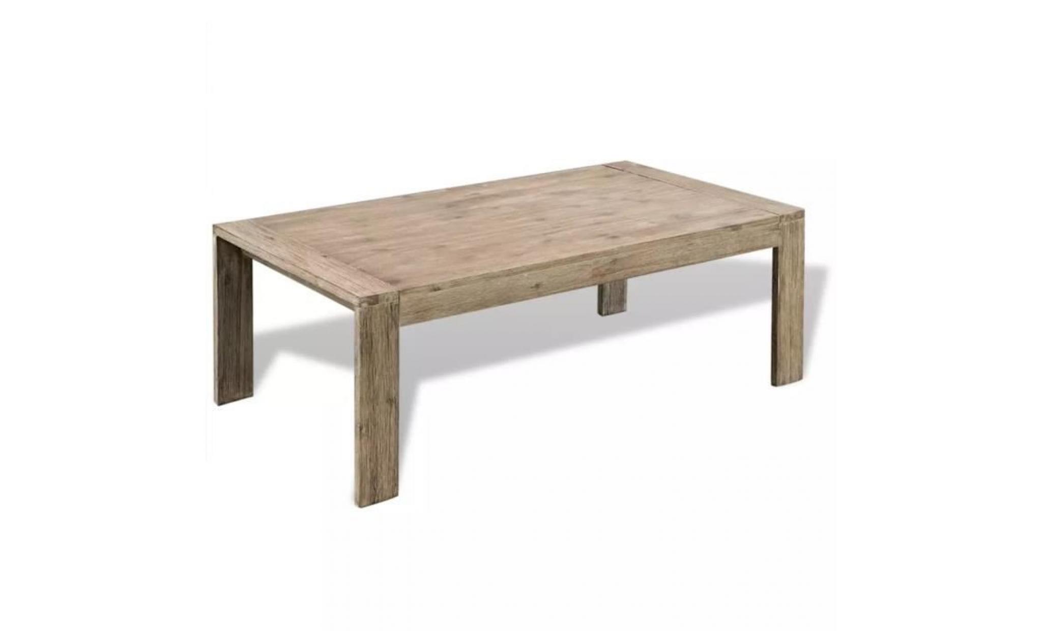 table basse bois d'acacia massif brossé 110 x 60 x 40 cm table basse scandinave table bass contemporain pas cher