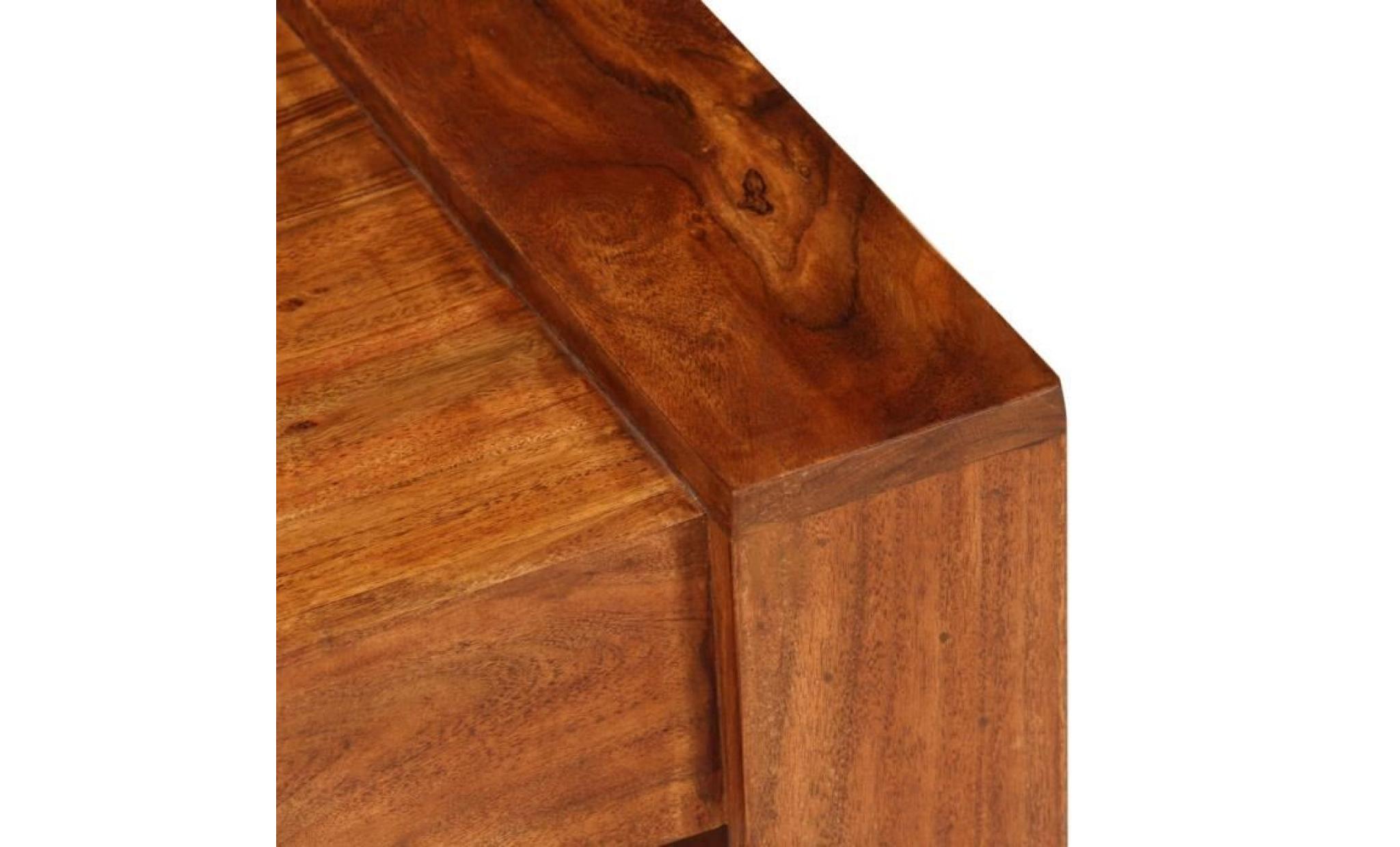 table basse bois d'acacia solide 100 x 50 x 30 cm marron pas cher