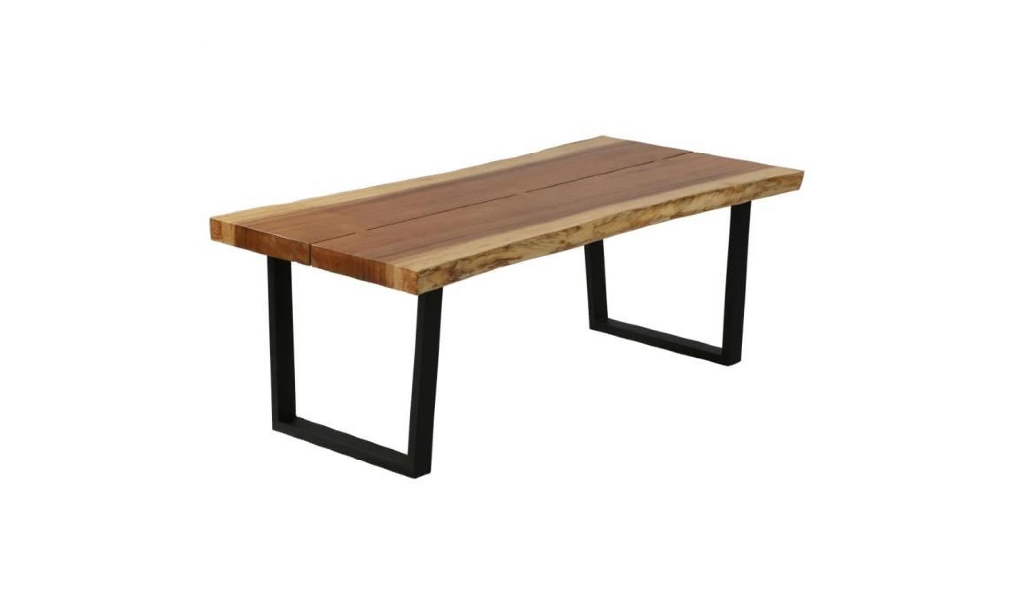 table basse bois d'arbre à pluie massif 102 x 56 x 41 cm