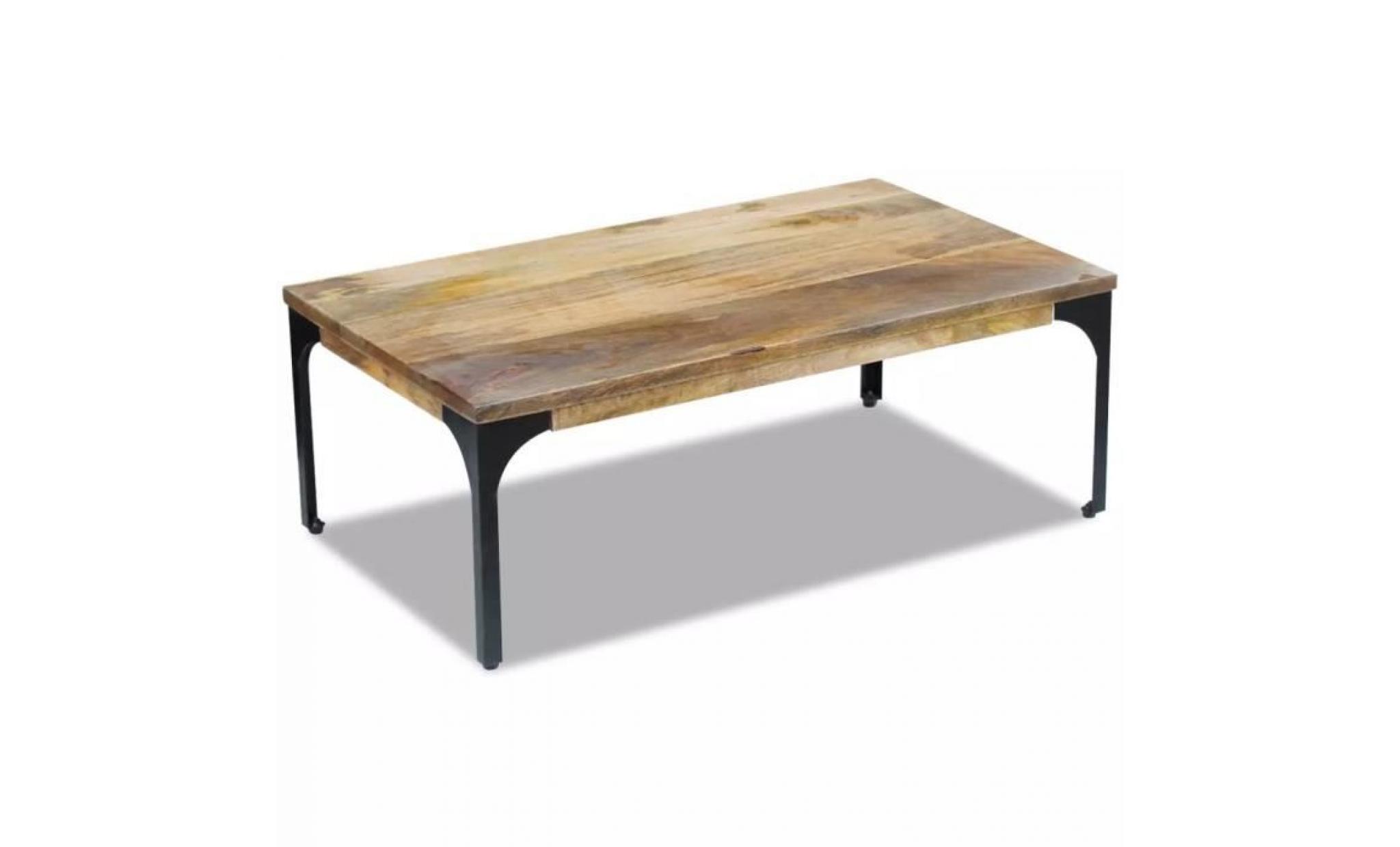 table basse bois de manguier 100 x 60 x 35 cm pas cher
