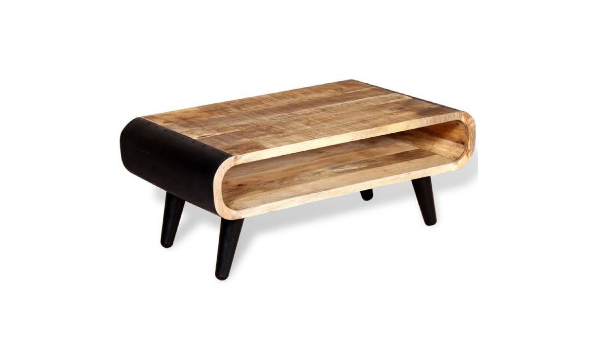 table basse bois de manguier brut 90 x 55 x 39 cm  contemporain