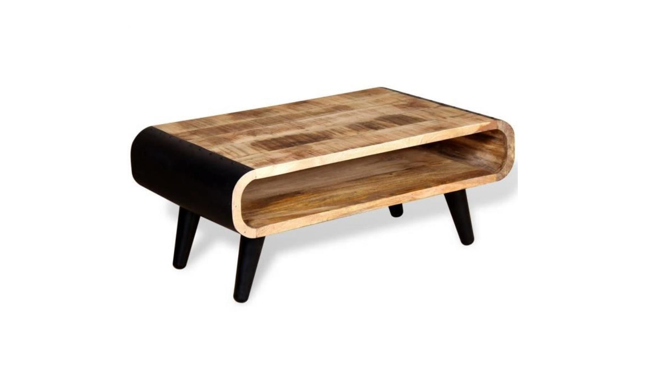 table basse bois de manguier brut 90 x 55 x 39 cm  contemporain pas cher
