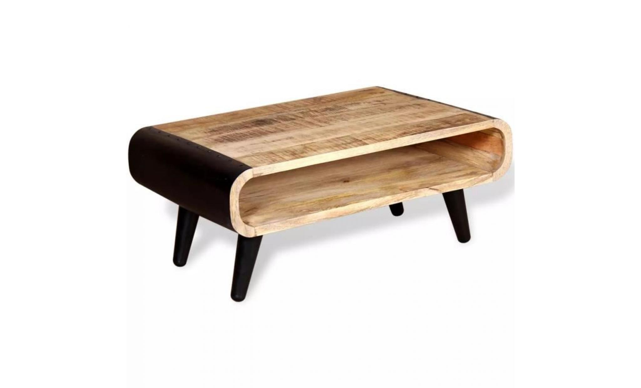 table basse bois de manguier brut 90 x 55 x 39 cm table basse scandinave table bass style contemporain pas cher