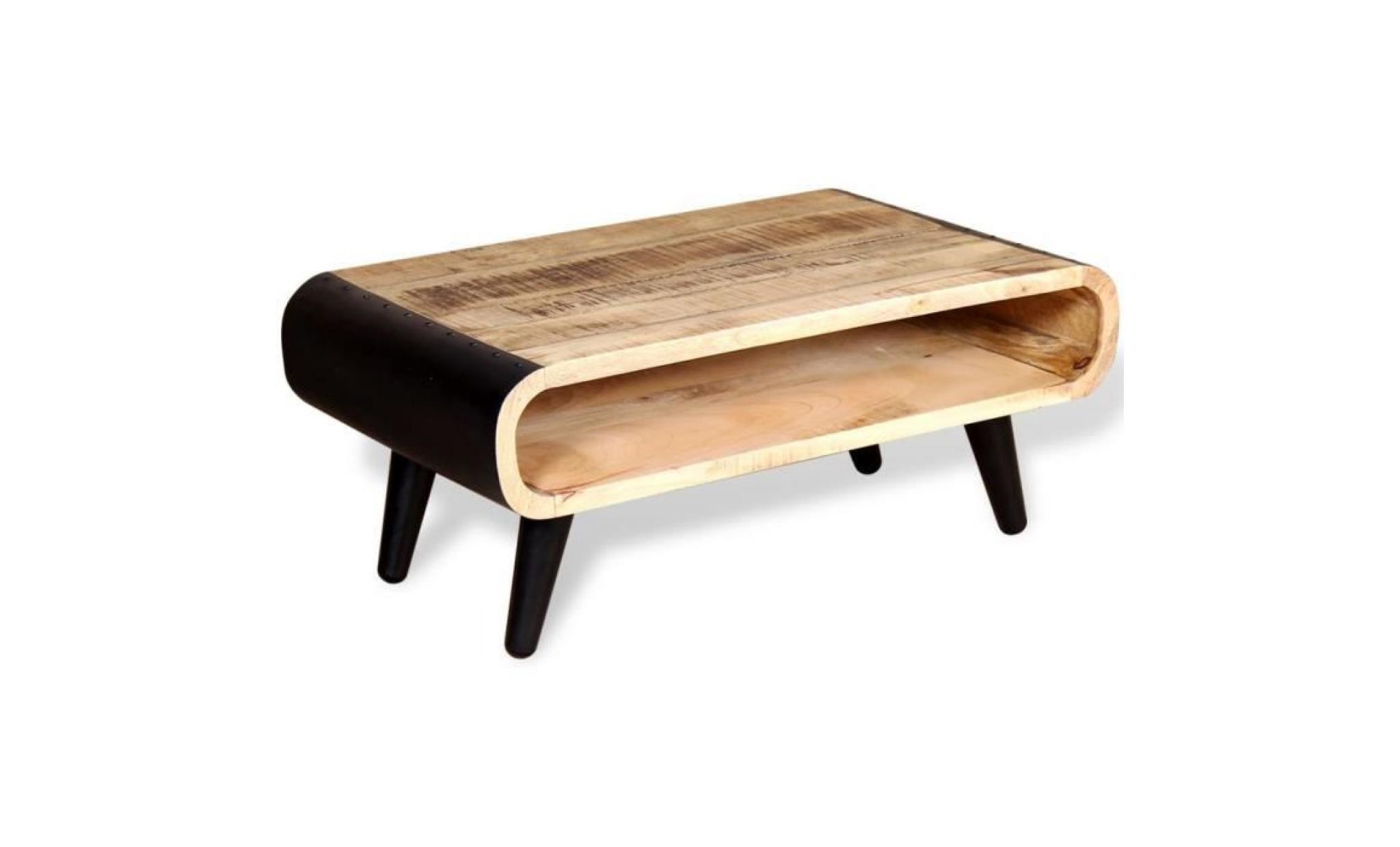 table basse bois de manguier brut 90 x 55 x 39 cm  contemporain pas cher