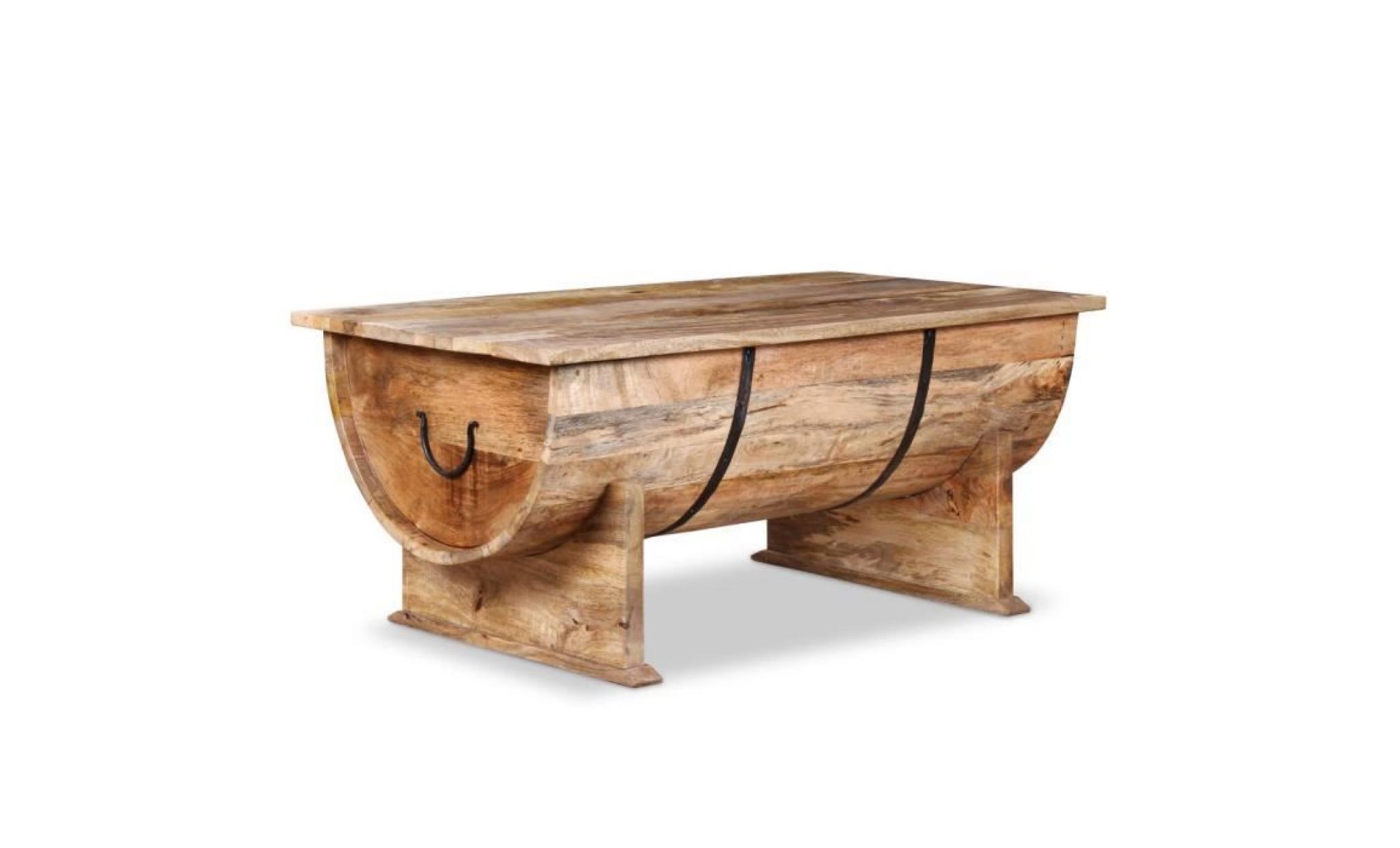table basse bois de manguier massif 88 x 50 x 40 cm pas cher