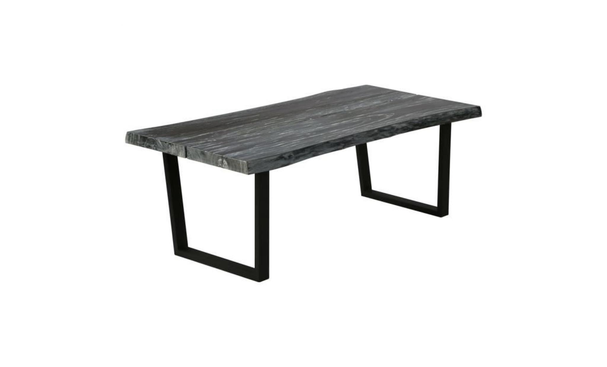 table basse bois de melia azedarach massif 102x56x41 cm gris