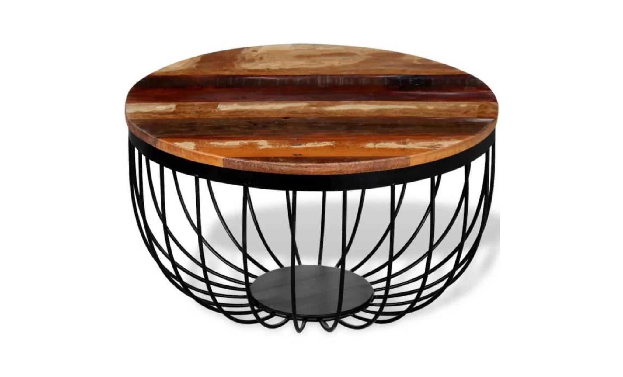 table basse bois de récupération style contemporain table de salon massif pas cher