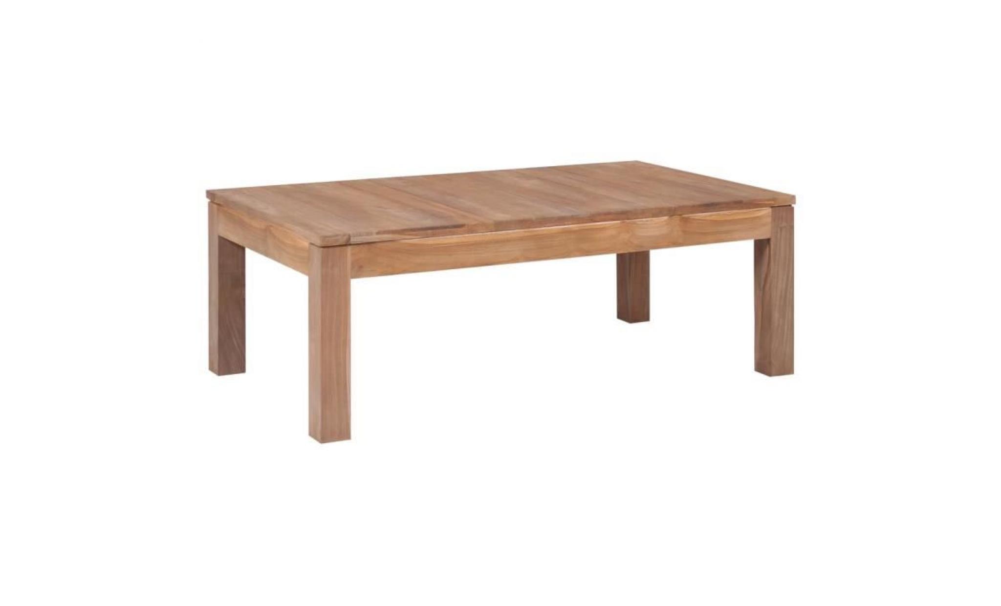 table basse bois de teck et finition naturelle 110 x 60 x 40 cm