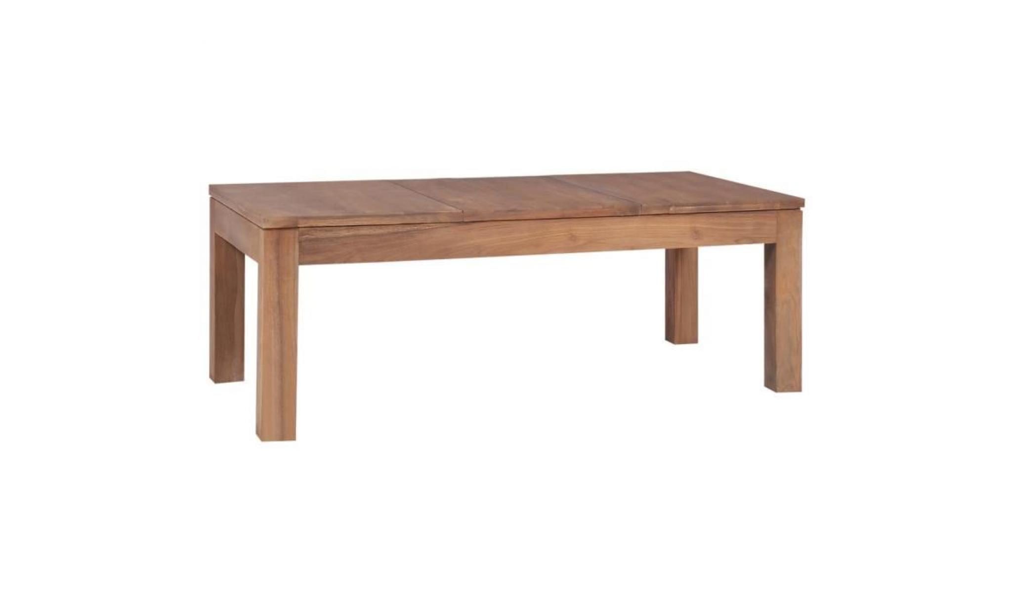 table basse bois de teck et finition naturelle 110 x 60 x 40 cm pas cher