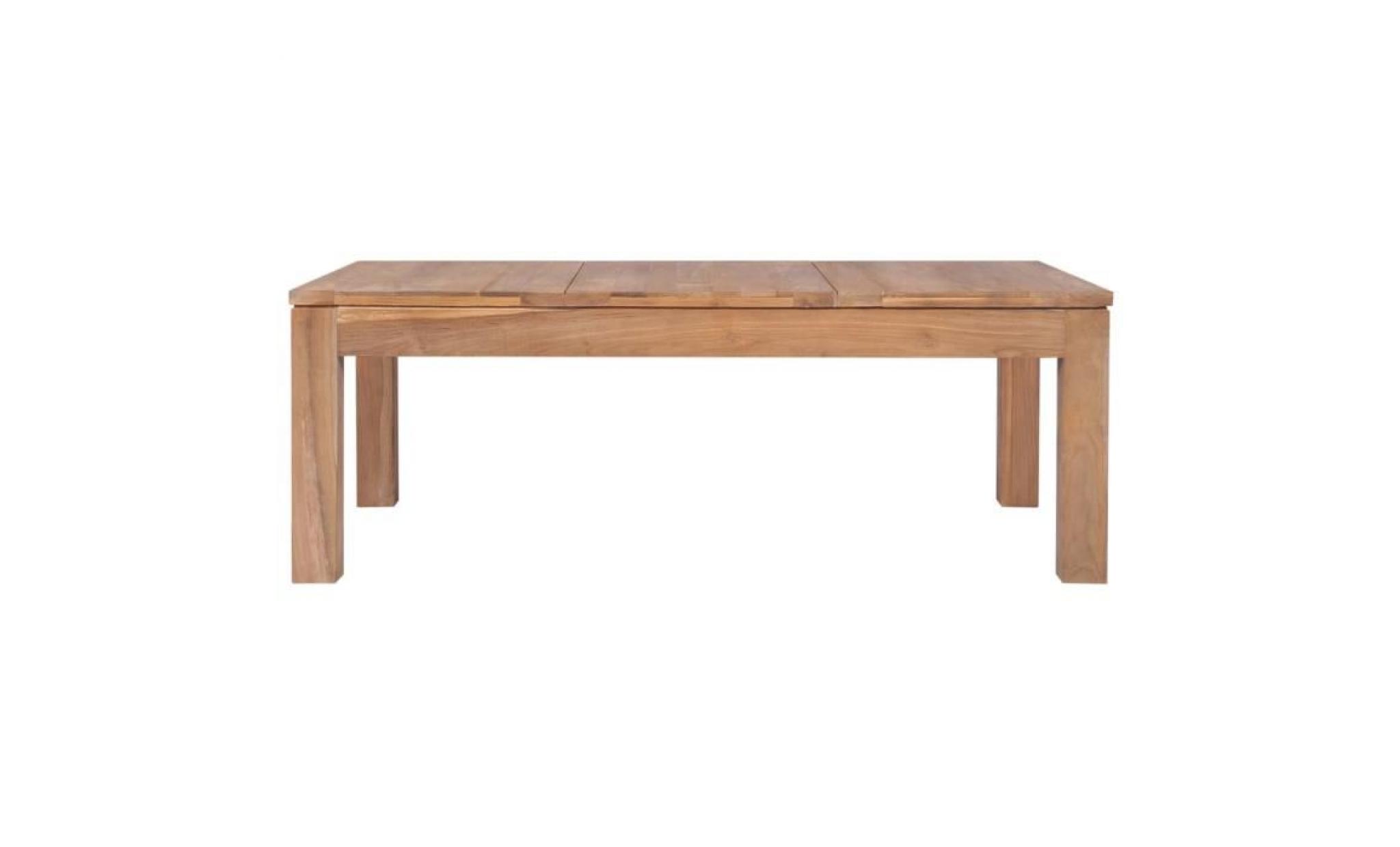 table basse bois de teck et finition naturelle 110 x 60 x 40 cm pas cher